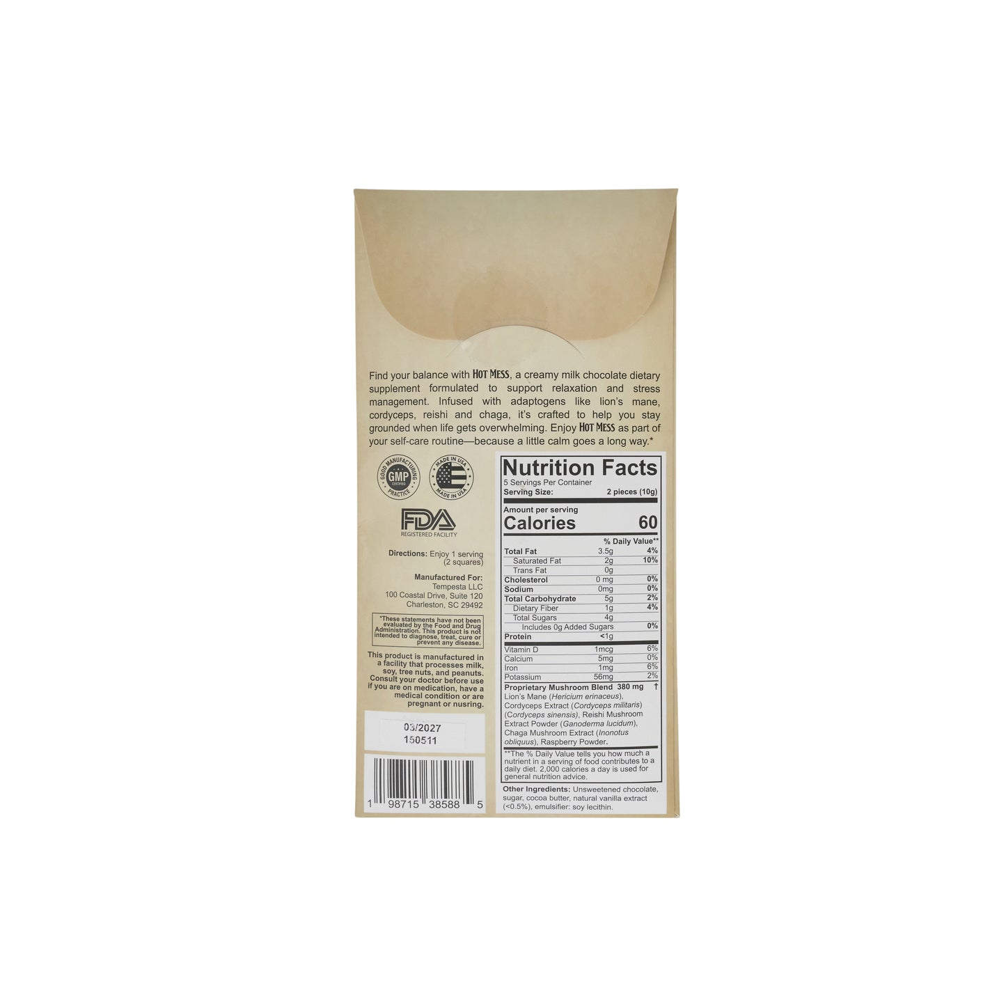 Hot Mess - Mushroom Chocolate Bar