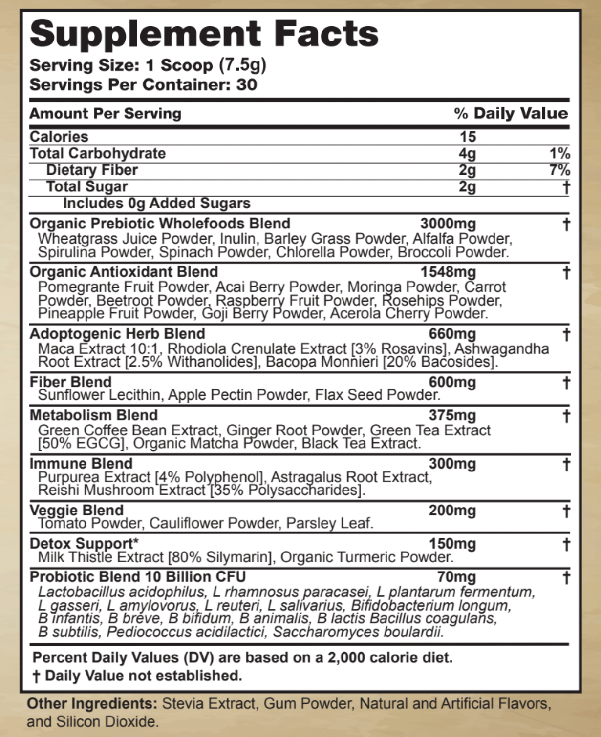 Super Greens Powder with Adaptogenic Herb Blend